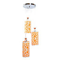 Modern Chic 3 Lights Pendant In Orange Shade