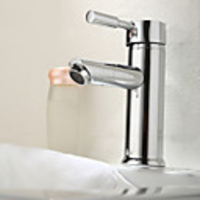 Modern Chrome Finish Rotatable Hot and Cold Switch Brass Bathroom Sink Faucet