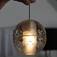Modern Crystal 1 Light Pendant In Globe Shade