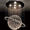 Modern Crystal 5 Light Chandelier In Tellurion Design