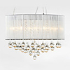 Modern Crystal 6 Light Pendant With Brushed Shade