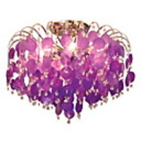 Modern Crystal Chandelier with 5 Lights in Pink