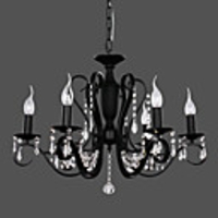 Modern Crystal Chandeliers with 6 Lights Black
