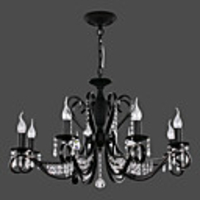 Modern Crystal Chandeliers with 8 Lights Black