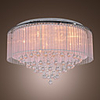 Modern Crystal Drop 8-Light Flush Mount with Fabric Lamp