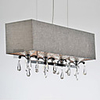 Modern Crystal Minimalist 4 Light Chandelier With Grey Shade