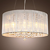 Modern Crystal Pendant Light in Cylinder Shade