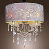 Modern Crystal Pendant Lights with 4 Lights in Flower Pattern Shade