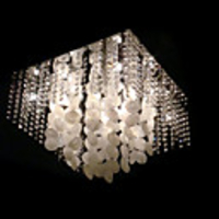 Modern Crystal Semi Flush Mount with 5 Lights in Square