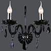 Modern Crystal Wall Lights with 2 Lights in Black