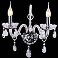 Modern Crystal Wall Lights with 2 Lights in Candle Feature
