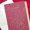 Modern Dark Red Side Fold Thank You Card for Mother