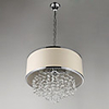 Modern Delicate Crystal 4 Light Pendant With Beige Shade
