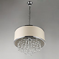 Modern Delicate Crystal 4 Light Pendant With Beige Shade