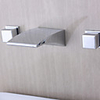 Modern Design Chrome Finish Widespread Waterfall Bathroom Tub Faucet