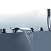 Modern Design Chrome Finish Widespread Waterfall Tub Faucet with Handshower
