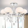Modern Elegant 6 Light Chandelier with Global Shade
