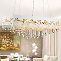 Modern Exquisite Crystal 6 Light Pendant With Hollow Shade