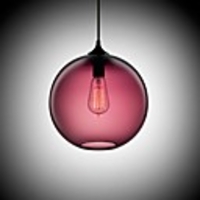 Modern Glass Pendant Light in Round Mei red Bubble Design