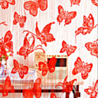 Modern Graceful Butterflies Pattern Curtain Line (39"W 78"L)