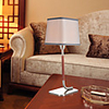 Modern Gray Textured Fabric Nicked Table Lamp