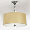 Modern Minimalist 4 Light Pendant with Crystal Pole and Cambric Shade