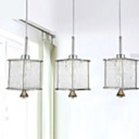 Modern Minimalist Crystal 3 Light Pendant With Glass Shade