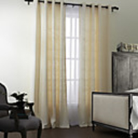 Modern Polyester Cotton Blend Solid Eco-friendly Curtain Set