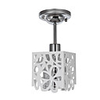 Modern Semi Flush Mount in Floral Patterned Shade