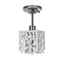 Modern Semi Flush Mount in Floral Patterned Shade