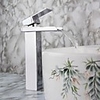 Modern Single Handle Waterfall Bathroom Sink Faucet (Chrome Finish)