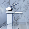 Modern Single Handle Waterfall Bathroom Sink Faucet (Chrome Finish)