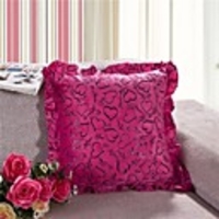 Modern Solid Heart Pattern Lace Decorative Pillow With Insert