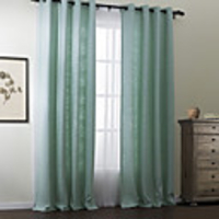 Modern Solid Polyester Cotton Blend Eco-friendly Curtain Set