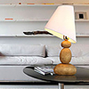 Modern Stones Base Polymer Bedside/Table Lamp Triangle Shade