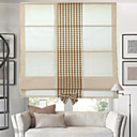 Modern Stripe Cotton/Polyester Blend Roman Shade