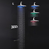 Modern Style Chrome Finish LED Wall Mount Shower Faucet