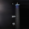 Modern Style Chrome Finish Waterfall LED Wall Mount Shower Faucet