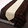 Modern Style Golden Poly Silk Jacquard Table Runner
