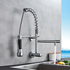 Modern Style Single Handle Two Holes Kitchen Faucet Chrome Pull-out Wall Mounted Contemporary Kitchen Taps Brass Only Cold Water Lightinthebox