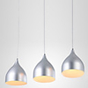 Modern Stylish Brief 3 Light Pendant with White Light Shade