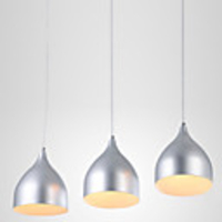 Modern Stylish Brief 3 Light Pendant with White Light Shade