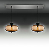 Modern Transparent Glass Pendant Lights with 2 Lights in Bubble Design