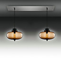 Modern Transparent Glass Pendant Lights with 2 Lights in Bubble Design