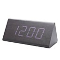 Modern Triangle Wooden LED Alarm Clock Thermometer (AC100-240V/4xAA,  2 Colors Selectable)
