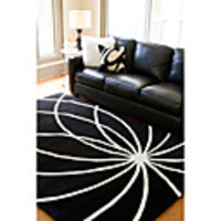 Modern Wool Tufted Area Rug With Curve Pattern 5