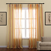Natural Striped Mediterranean Sheer Curtain Panel