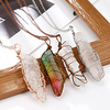 natural white crystal color-plated hexagonal pillar tree of life necklace Lightinthebox