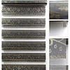 Neoclassical Fancy Spun Gold Jacquard Black Floral Sheer Shade