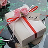 Nice Cuboid Favor Box with Flowers and Ribbon - Set of 30 (Tag Not Included)